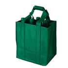 耐久の緑の非編まれた買い物袋のワイン・ボトルはISO9001証明を運びます