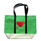 シルク スクリーンによって印刷されるロゴのカスタマイズされた緑の非編まれた食料雑貨入れの袋