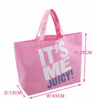 女性スーパーマーケットのためのピンクによって印刷されるキャンバスのトート バックの女性綿のハンドバッグ